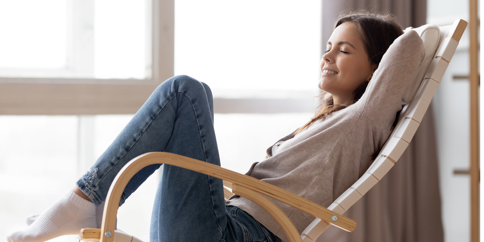 Woman relaxing peacefully